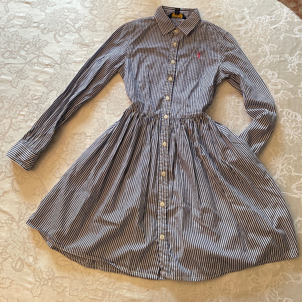 COPY - GIRL’S RALPH LAUREN SIZS 12 POLO SKIRT LENGTH DRESS WITH POCKET NEW